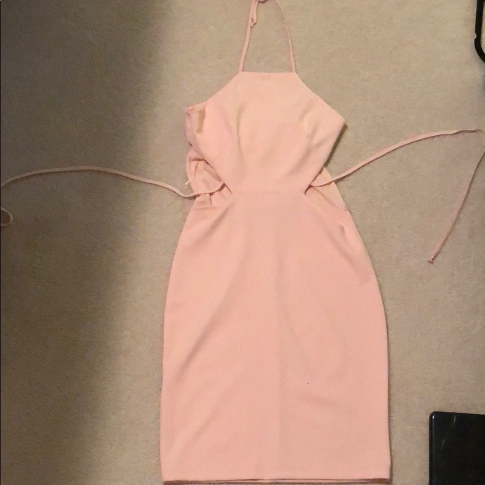Sexy blush cutout mini dress small